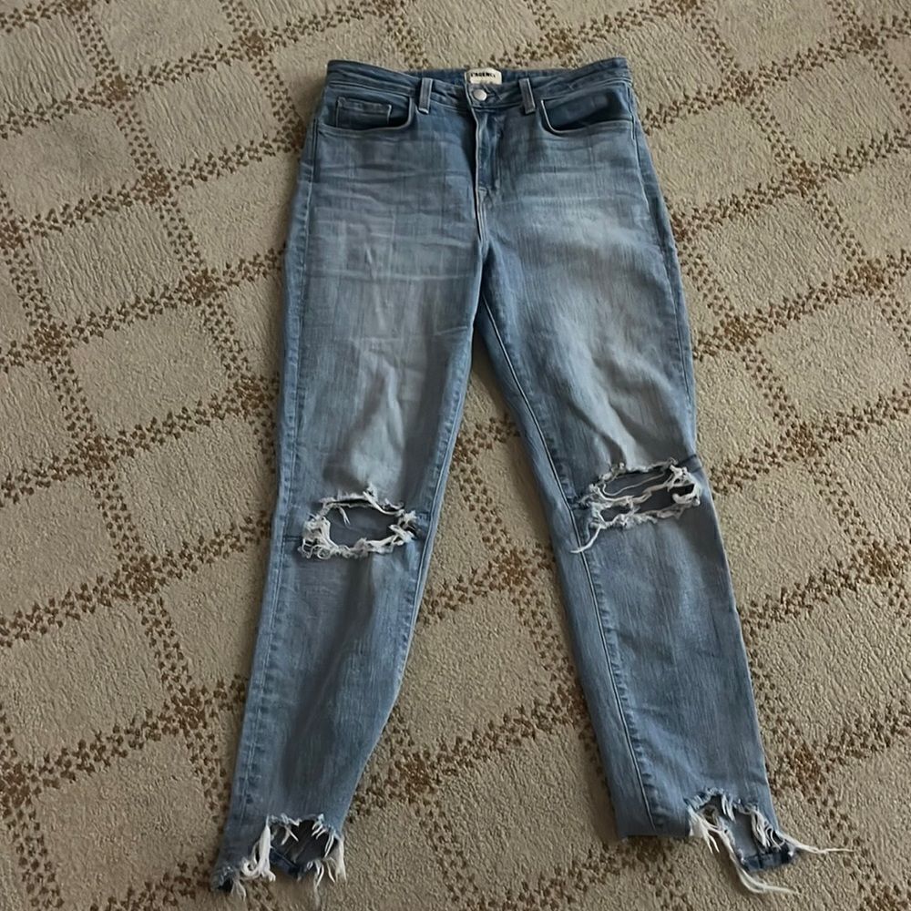 L’Agence distressed destroyed denim, size 29, nice and soft and broken in feel